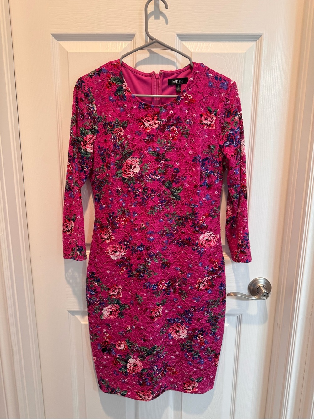 Kensie Fuchsia Floral Sheath Dress